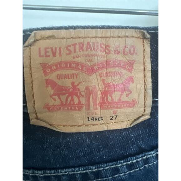 EUC Levis 505 Boys Youth Jean Shorts 14 Regular Dark Denim - Picture 4 of 5